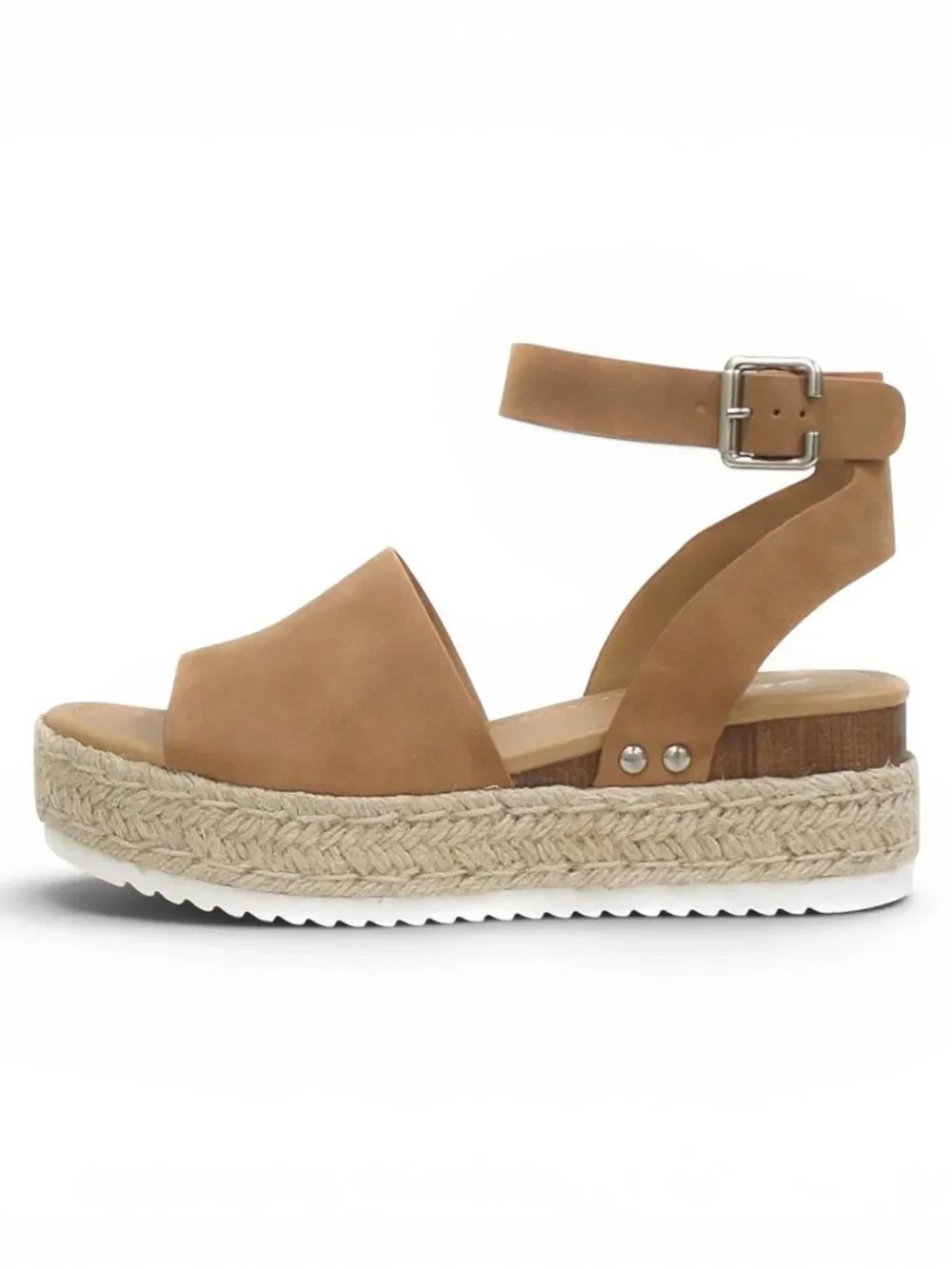 Soda Tan Platform Espadrille Ankle-Strap Sandal